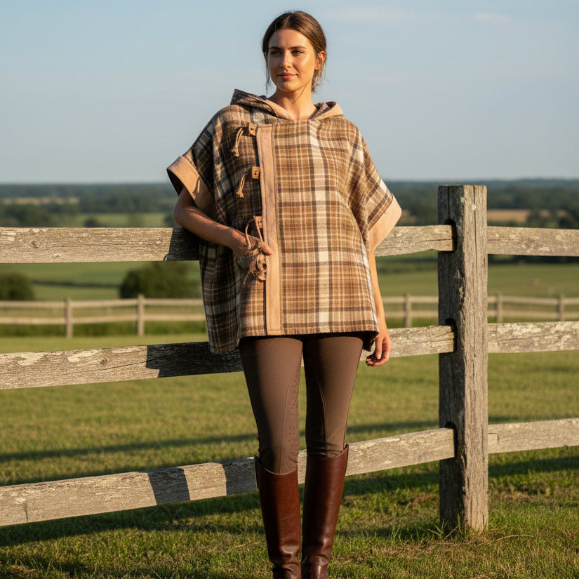 Flannel Toggle Pancho Jacket