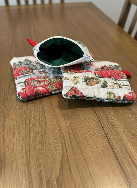 Christmas Red Truck Coin Purse