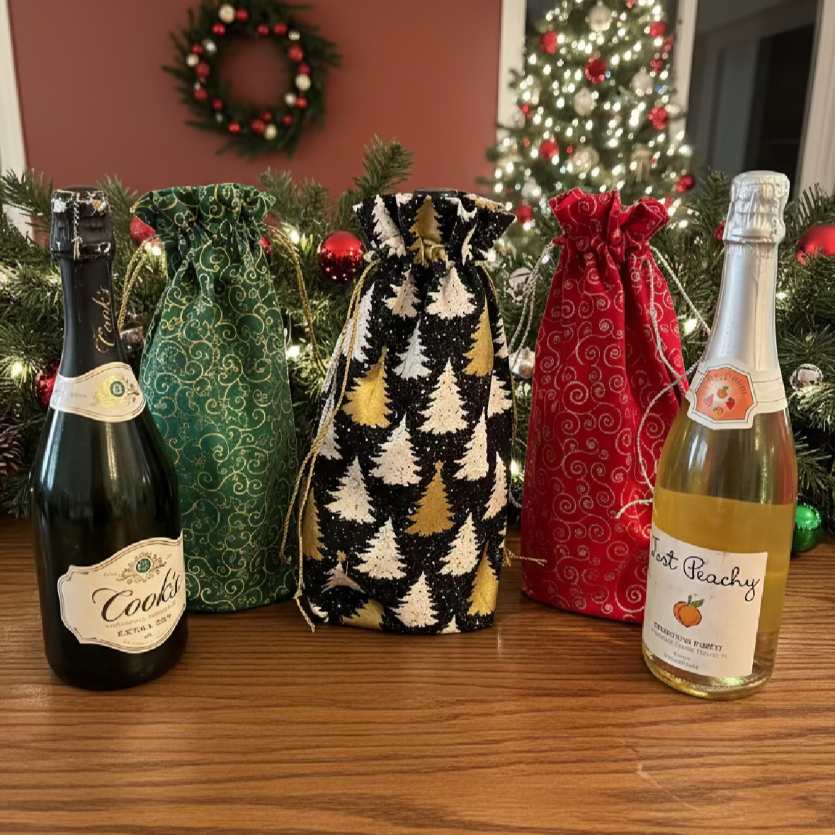 Christmas Wine Bottle Gift Bags