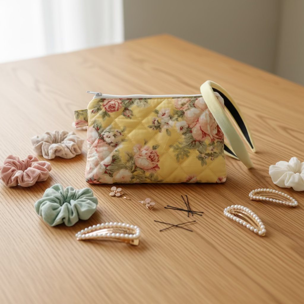 Yellow Roses Small Accessories Pouch