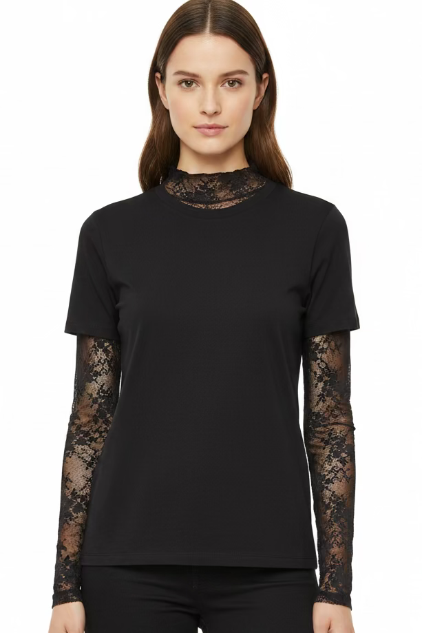 Sheer Lace Layer Top