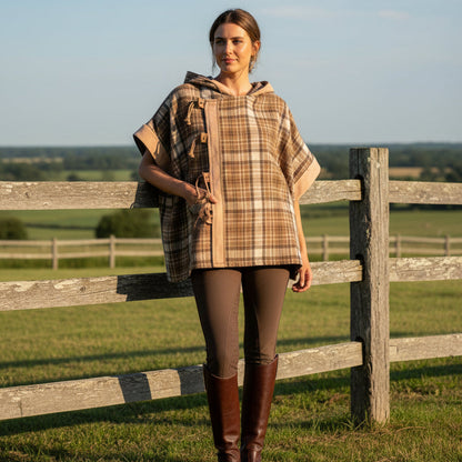 Flannel Toggle Pancho Jacket
