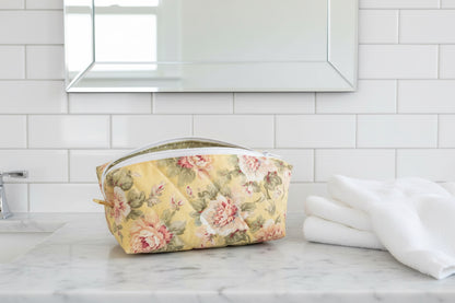 Yellow Roses Boxed Makeup Bag