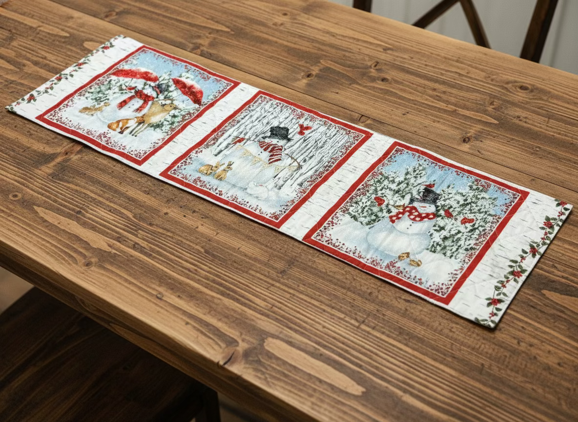 Snowman Quilted Table Runner