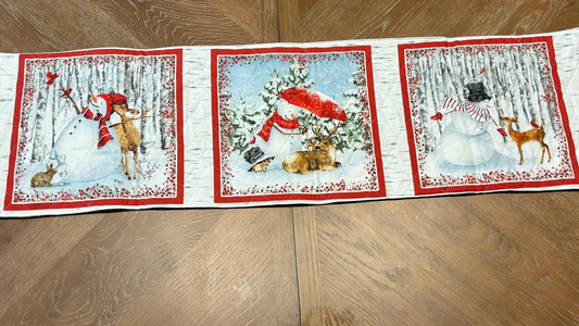 Snowman Quilted Table Runner