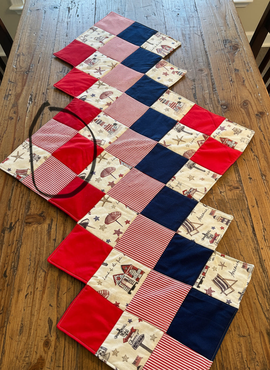 Patriotic Zig Zag Table Runner