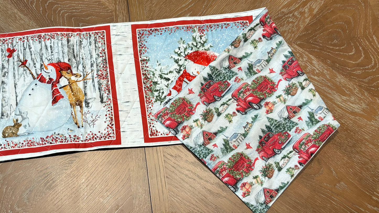 Snowman Quilted Table Runner