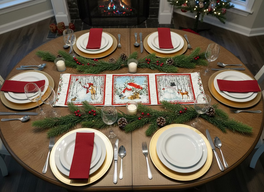 Snowman Quilted Table Runner