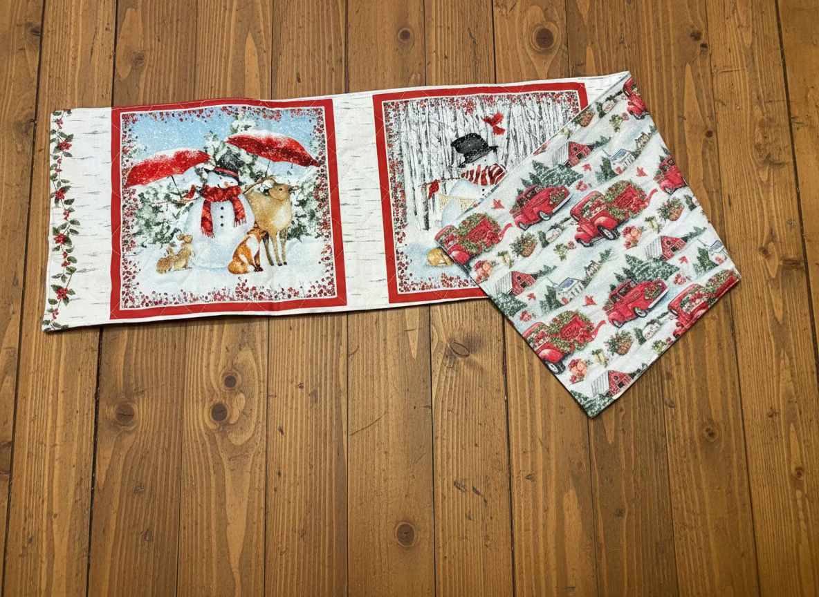 Snowman Quilted Table Runner