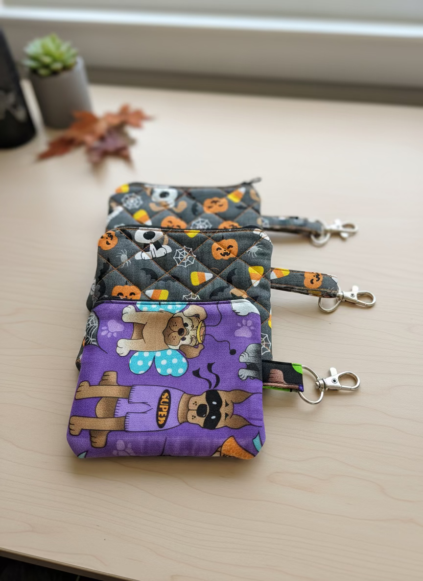 Halloween Pups Keychain Wallets