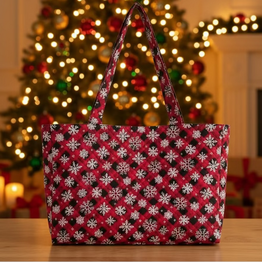 Buffalo Check Christmas Tote Bag