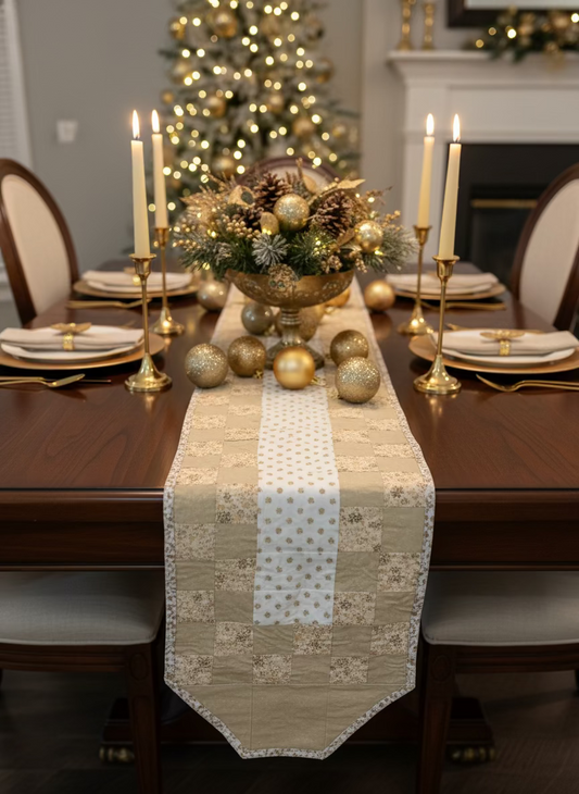 Christmas Gold Extra Long Table Runner