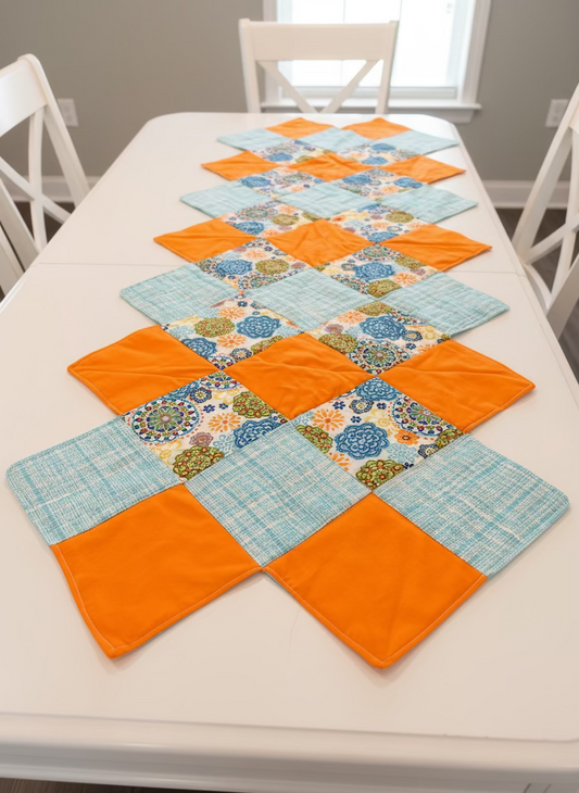 Summer Floral Zig Zag Table Runner