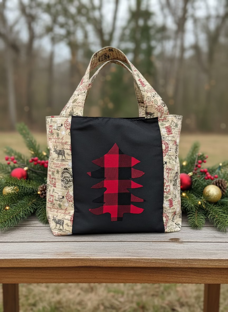 Christmas Buffalo Check Tote