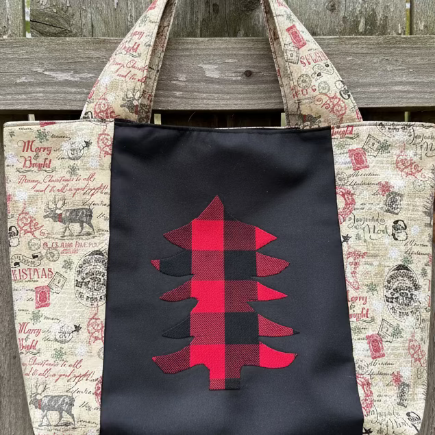 Christmas Buffalo Check Tote