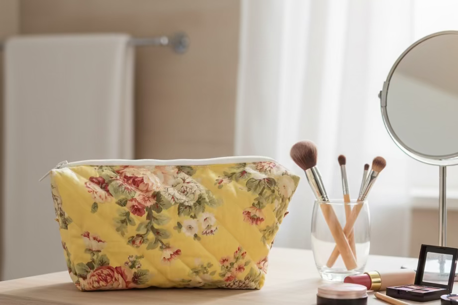Yellow Roses Boxed Makeup Bag