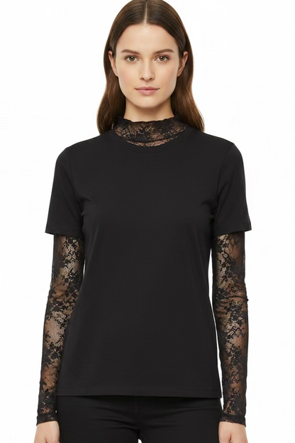 Sheer Lace Layer Top