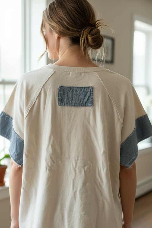 Denim Star Oversized Top